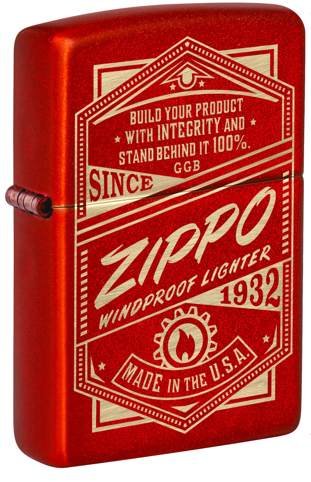 Zippo It Works Design Metallic Red Windproof Lighter, 48620