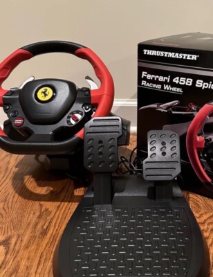 Thrustmaster Ferrari 458 Spider Racing Steering Wheel Pedals Xbox One and X/S LN