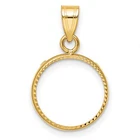 1849-1854 $1 Liberty Head Type 1 Prong Set Plain D/C Coin Bezel in 14k Gold