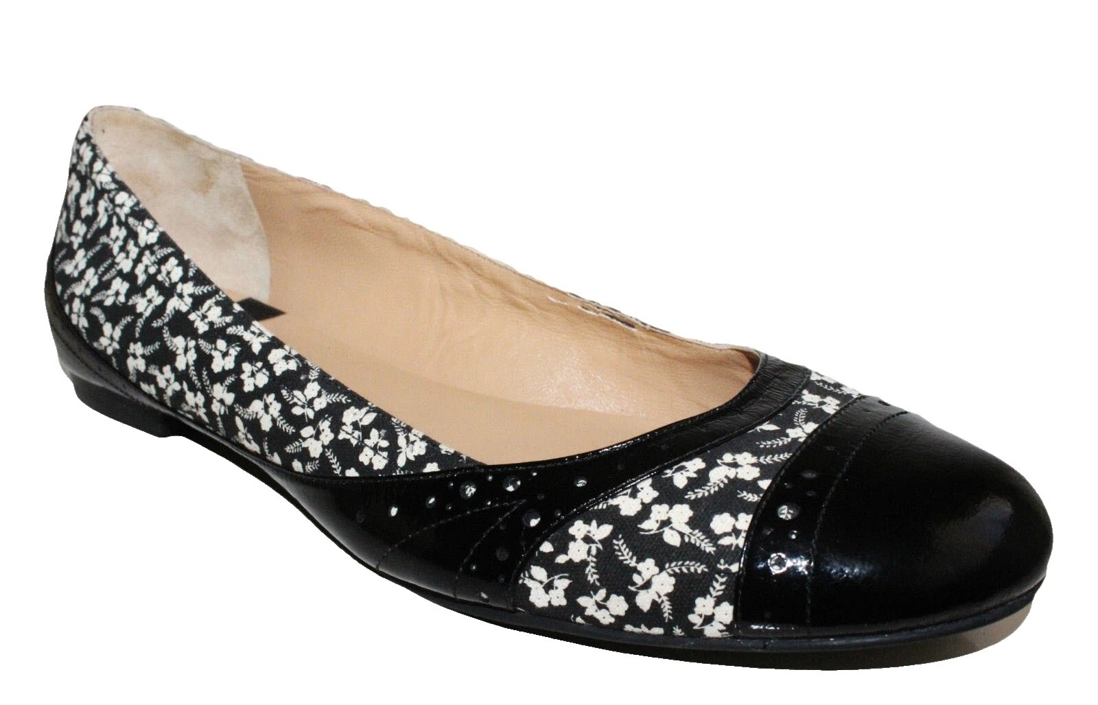 Sapatilha de balé couro envernizado Floral para mulheres