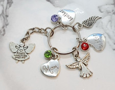 "Angels watching over me" Memorial Keyring - Sympathy Funeral Gift
