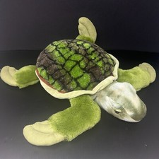 Peluche Manhattan Toy Co Tortuga Marina Verde Marrón 20" Peluche 2009 Juguete Floppy