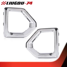 Fit For 2019-2021 GMC Sierra Denali/SLT Chrome Fog Light Outer Bezel Cover Front