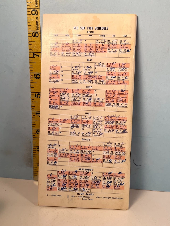 1969 Boston Red Sox Baseball Roster & Schedule Media Guide EX - Image 2 of 2