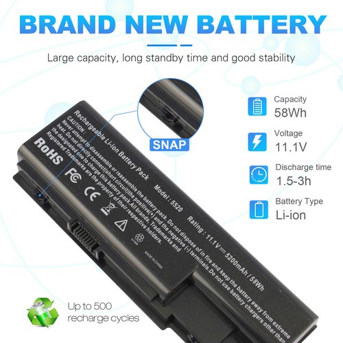 Battery For Acer Aspire 5930 5930G 5920 5920G 8730ZG 8930G 6930 AS07B72 AS07B31 - Picture 3 of 10