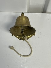 vintage brass ships bell anchor shaped mount 5&rdquo; round bell