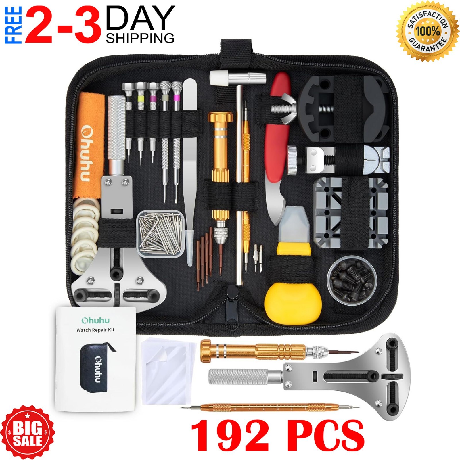 Invicta Gold Watch Repair Kit with Leather Band Adjustment Tools & Case Opener-image