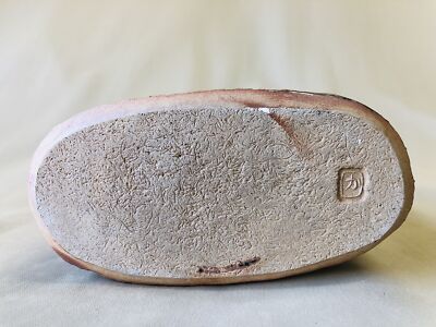 Y4343 FLOWER VASE Seto-ware crane signed box Japan ikebana antique