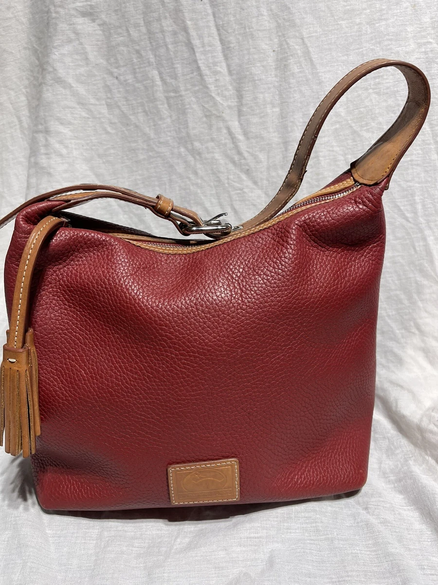DOONEY BOURKE PAIGE SAC PATTERSON HOBO PURSE PEBBLE LEATHER WINE