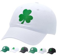 St Patricks Day Clover Hat Fits One Size XXL - Medium-Large White/Clover