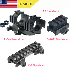 0.83" 3 Slot Riser Mount/ 8 Slot Mount/ Tactical 1"  30mm Ring Cantilever Mount