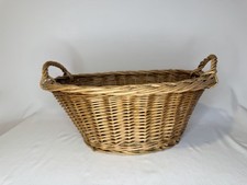 Woven Willow Storage Basket with Side Handles Oval Design 10 x 7