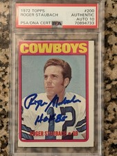 1972 Topps Roger Staubach Rookie #200 Dallas Cowboys PSA/DNA Auto 10 70894733