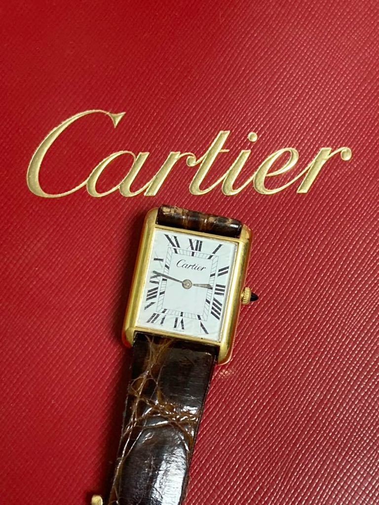 Vintage 70s Cartier Tank Gold-Plated Hand-Wind Watch