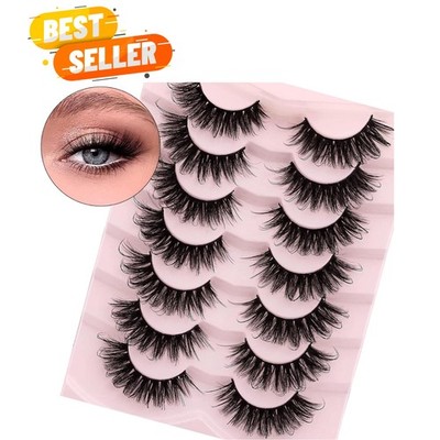 Luxury 8D Mink Eyelashes - 7 Pairs Reusable Fluffy Lashes for Effortless Glam