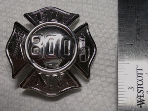 FDNY MALTESE CROSS BADGE PIN BACK OFFICIAL RETIRED BY SMITH & WARREN PRISTINE