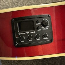 Tagima Dallas Red Full-Size Electric Acoustic Guitar / Right-Handed / 6 String