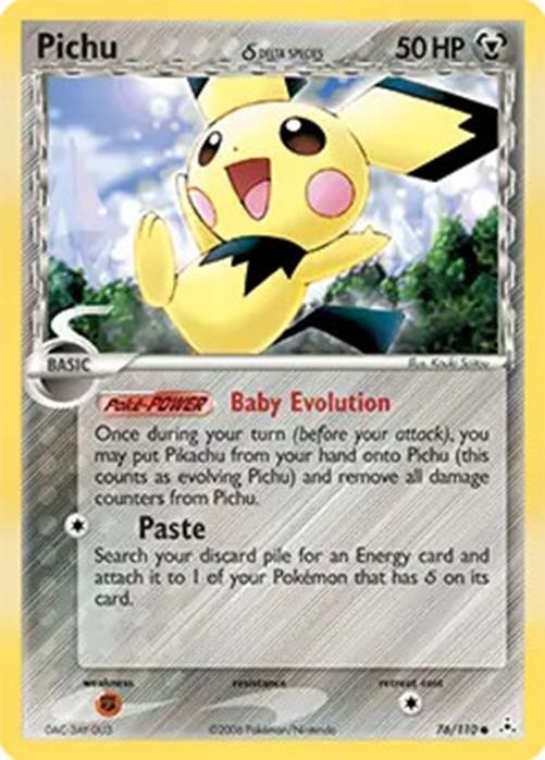 Pichu (Delta Species) - 76/110 - Pokemon Ex Holon Phantoms Card NM