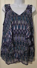 AB Studio Women's Sleeveless Lined Blouse ~Business or Casual~ Size XL