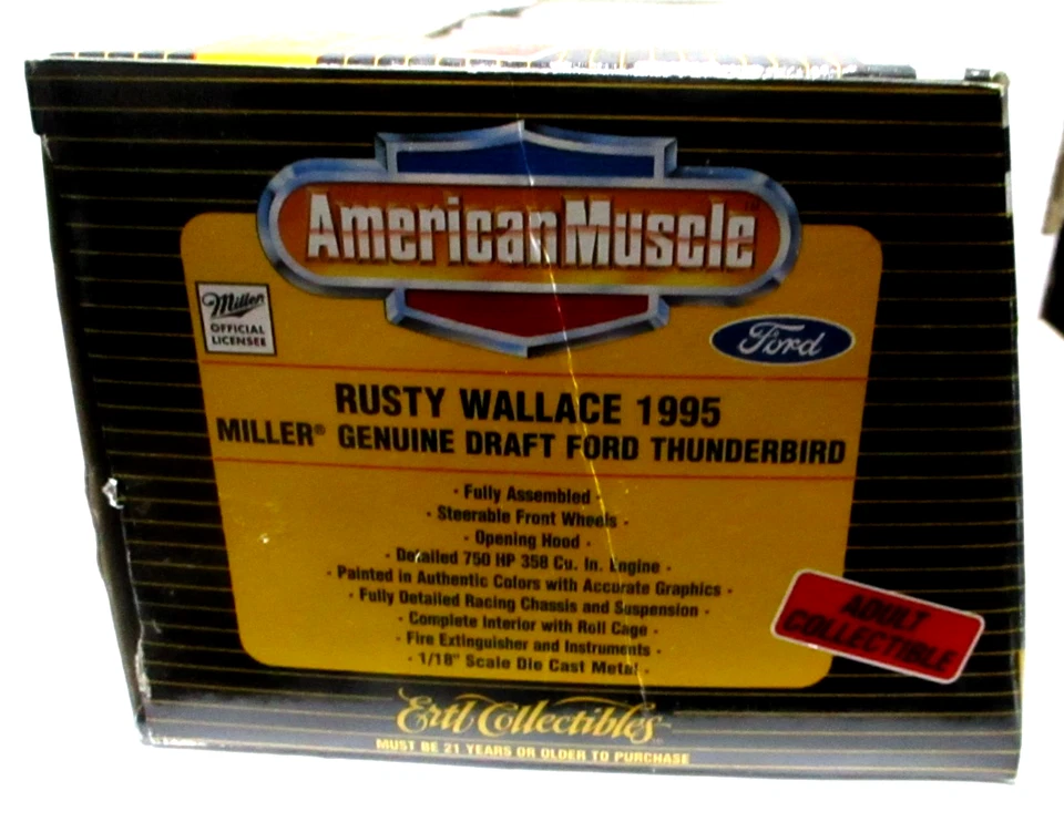 Ertl American Muscle, 1:18 Ford Thunderbird, Rusty Wallace #2, 1/5000, New - Image 4 of 4