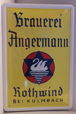 Blechschild - Bier - Brauerei Angermann - Rothwind bei Kulmbach  - 30 x 20 cm