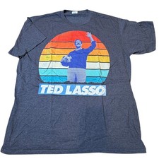 Ted Lasso T Shirt Men XL Charcoal Gray Retro Sunset Graphic Tee