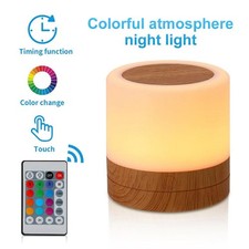 Dimmable Touch LED Night Light Dimmable Bedside Table Lamp RGB Color Changing