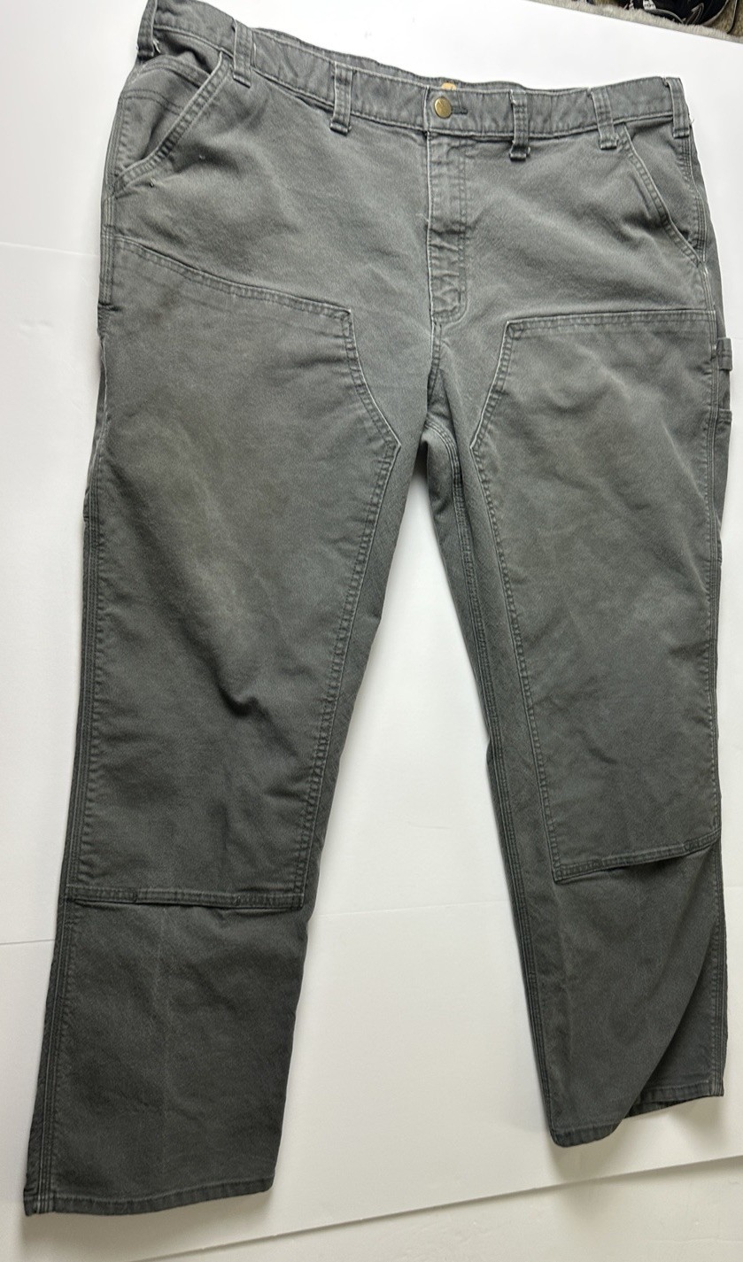 Carhartt 103334 Grey Double Knee Carpenter Pants 44x32 Relaxed Fit with Reinforced Knees
