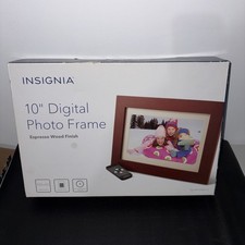Digital Photo Frame 10" Insignia Premium IPS Panel - Espresso Wood Frame - NEW