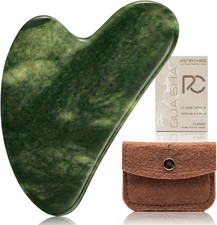Gua Sha Facial Tools, Natural Jade Stone Guasha Tool for Face Massage - Face Scu