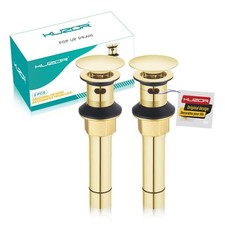2-Pack Pop Up Bathroom Sink Drain with Overflow - Fits 1-5/8" to 2" Holes, Gl...