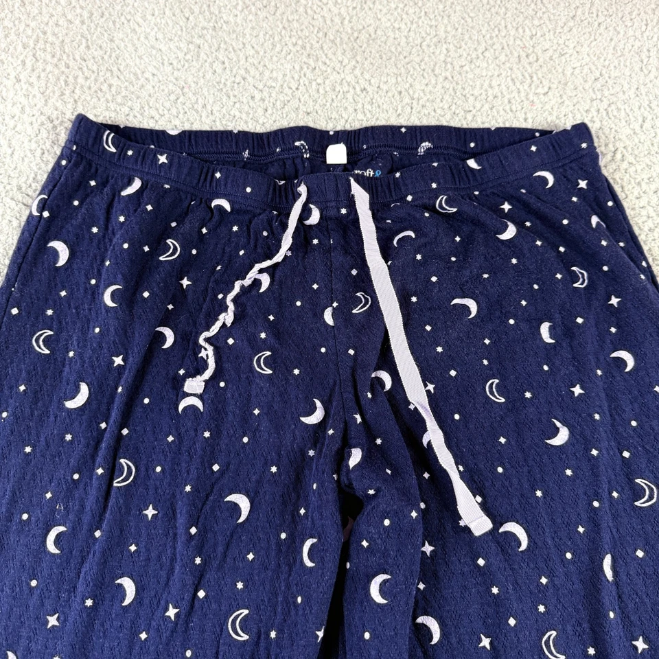 Pantalones de pijama Croft & Barrow para mujer con cordón ropa de dormir azul púrpura claro talla XL Foto 2 de 4