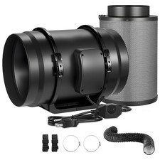 8" Air Filtration Kit, 180 CFM Inline Duct Fan with Speed Controller