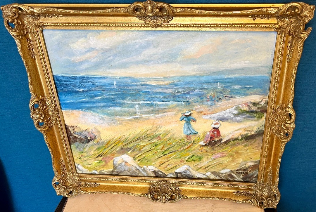 Irene Wood Oil Painting Rest Bay Porthcawl Seascape Signed Original Framed Art image 6