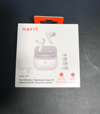 Havit Hybrid Active Wireless Earbuds, V5.4 in-Ear Head (White)