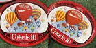Vintage Coca-Cola Trays Two Hot Air Balloon Trays 15” X 12”
