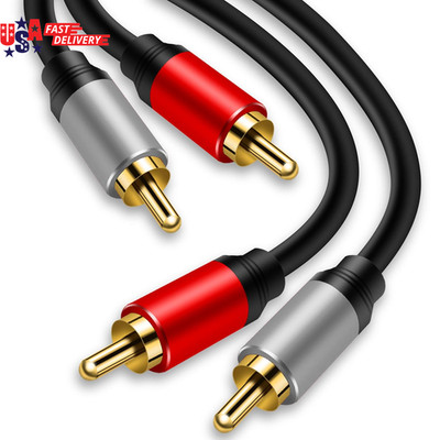 2RCA to 2RCA Cable 10Ft, Gold-Plated 2 RCA Male to 2 RCA Male Stereo Audio Cable