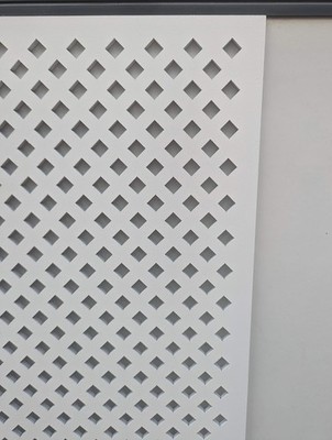 MDF Heizkörperabdeckung Sichtschutz Lüftungsgitter Platte 900x580mm 6mm stark Rautenmuster