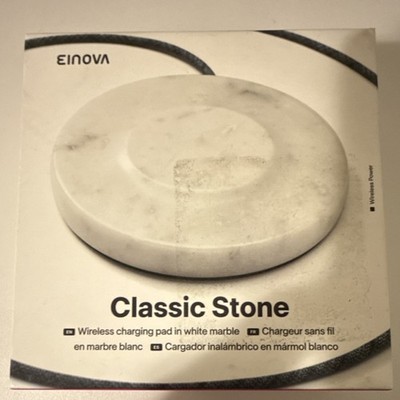 Einova Classic Stone Wireless Charging Pad Marble Wireless Charger White
