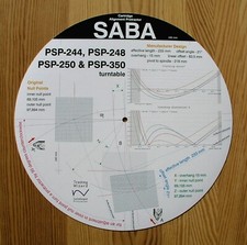 SABA PSP 244/248/250/350 Custom Designed Turntable Tonearm Alignment Protractor