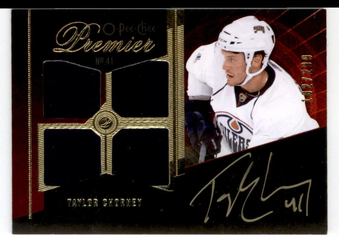 2009-10 O-Pee-Chee Premier Taylor Chorney Rookie Auto 102/299 Edmonton Oilers
