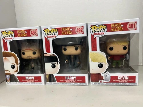 Funko Pop. Home Alone Set Of 3 Marv #493, Harry #492, Kevin #491  