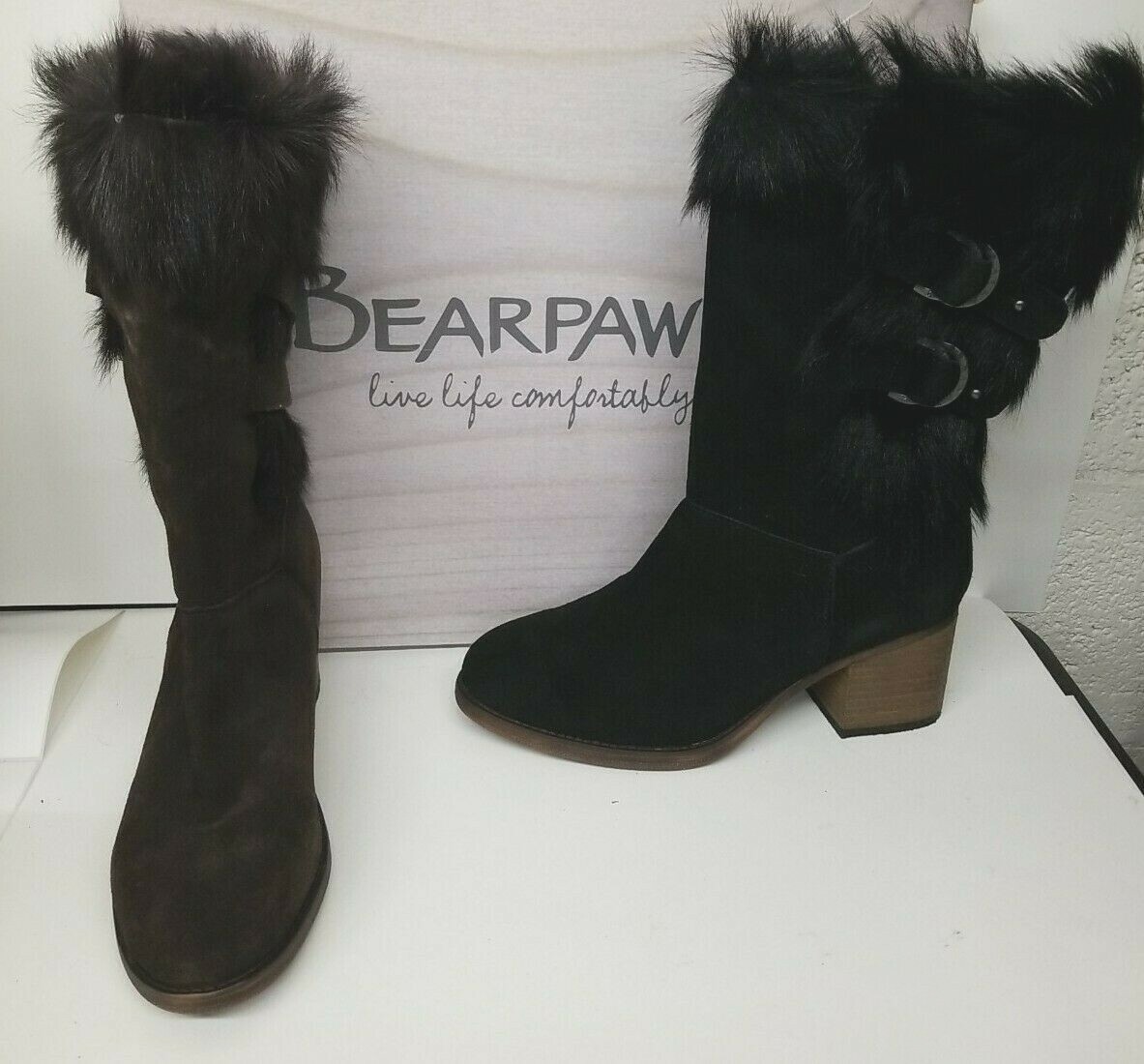 BEARPAW Madeline Women Heeled Goat Fur 