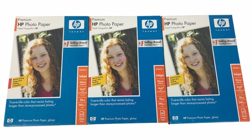 Menge 3 Kartons HP Q1989A Premium Fotopapier glänzend 4" x 6" 189 Blatt insgesamt