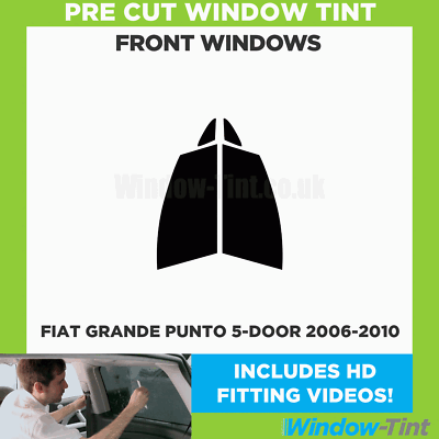 Película Para Ventanas Precortada Fiat Grande Punto 5 Puertas 2006-2010 - Tinte 5% Limo Negro, Trasera