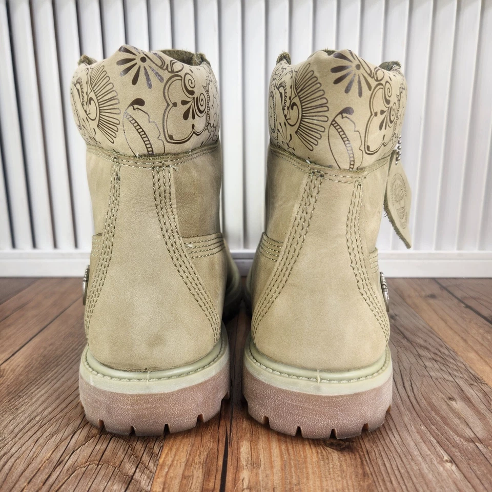 Timberland 6" Premium WP Boot Henna Womens Sz 7.5 Green Insulated Combat Nubuck - Image 4 of 4