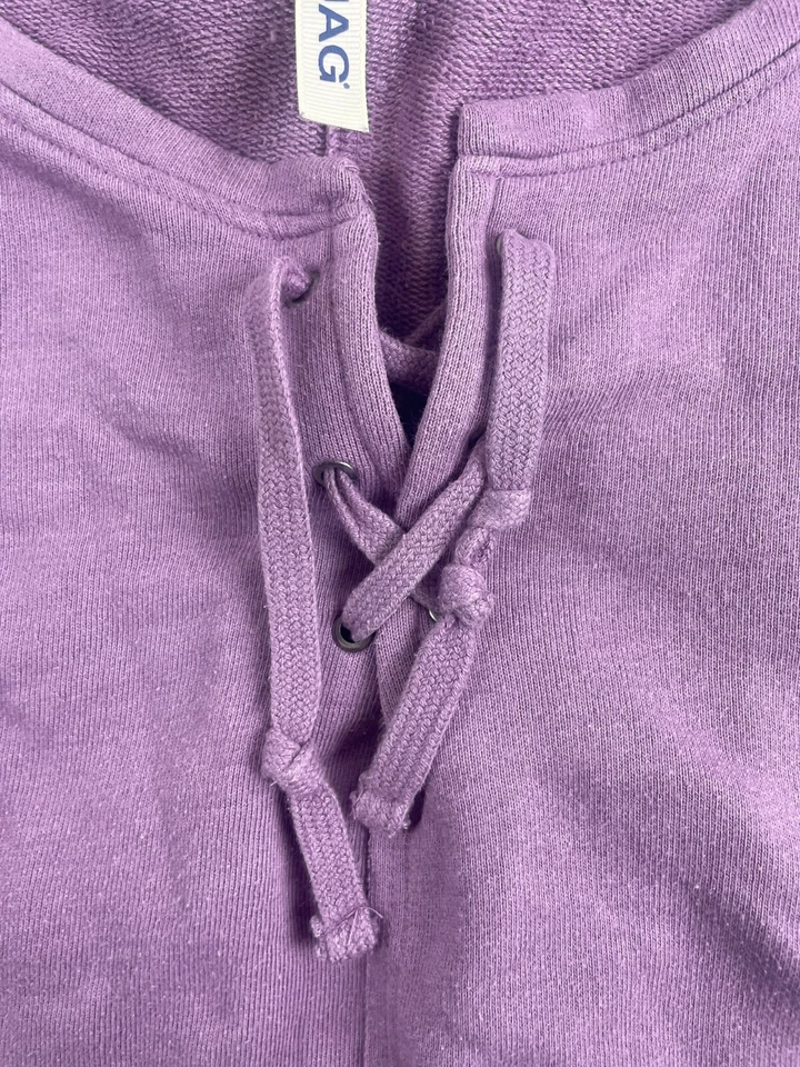Толстовка женская JAG размер большой фиолетовый рукав 3/4 вырез Henley шнурок - Изображение 3 из 4