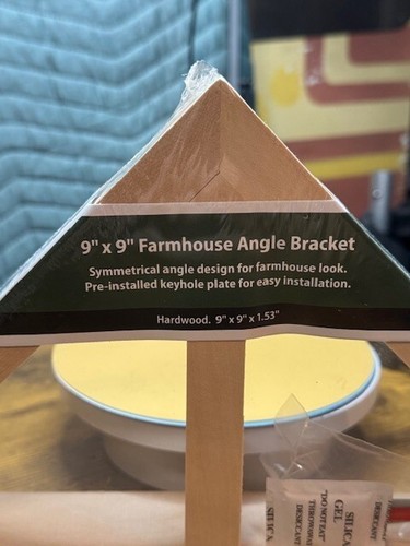 New -Waddell Farmhouse Angle 9" X 9" Gauge Unfinished Wood Angle To Hang Shelves - Picture 2 of 4