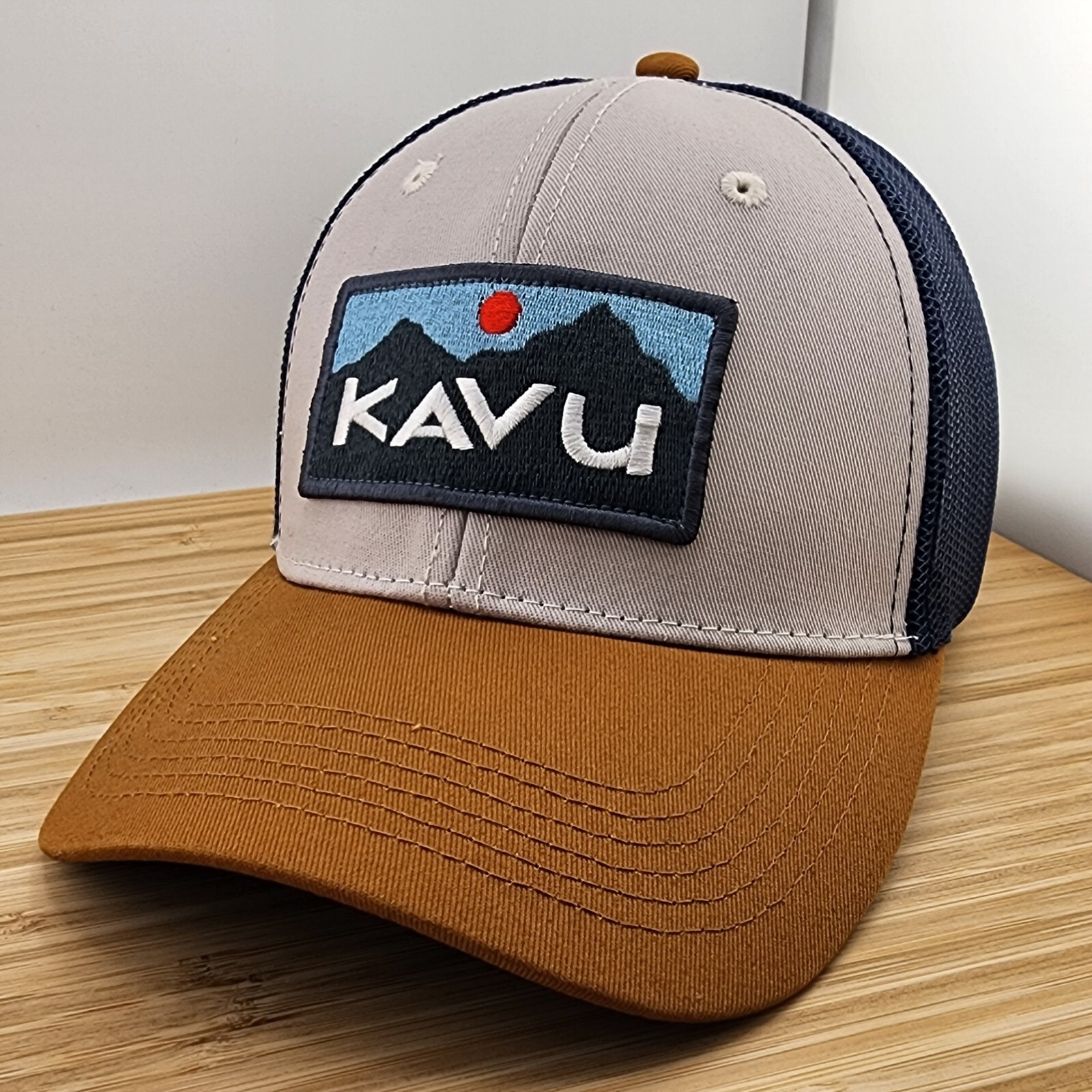 KAVU Navy Mesh Snapback Trucker Hat with Stylish Patch 🥾⛺
