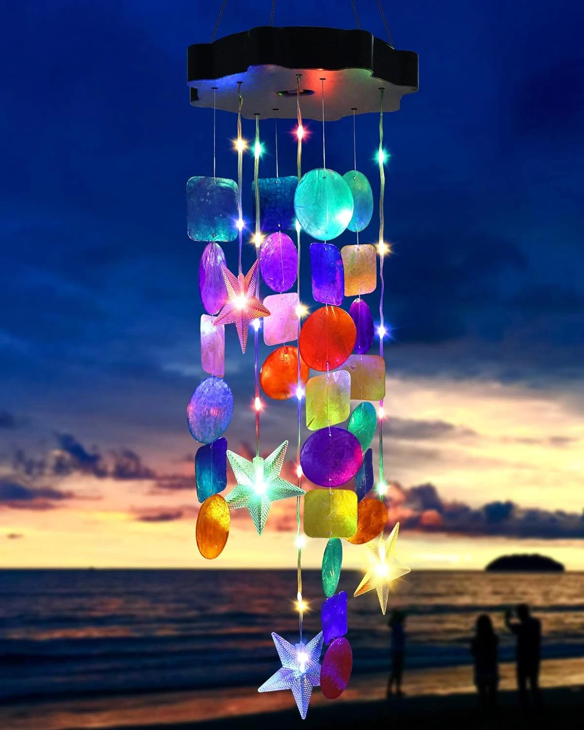Solar Wind Chimes for Outside - Waterproof Decorative Mobile Porch Light